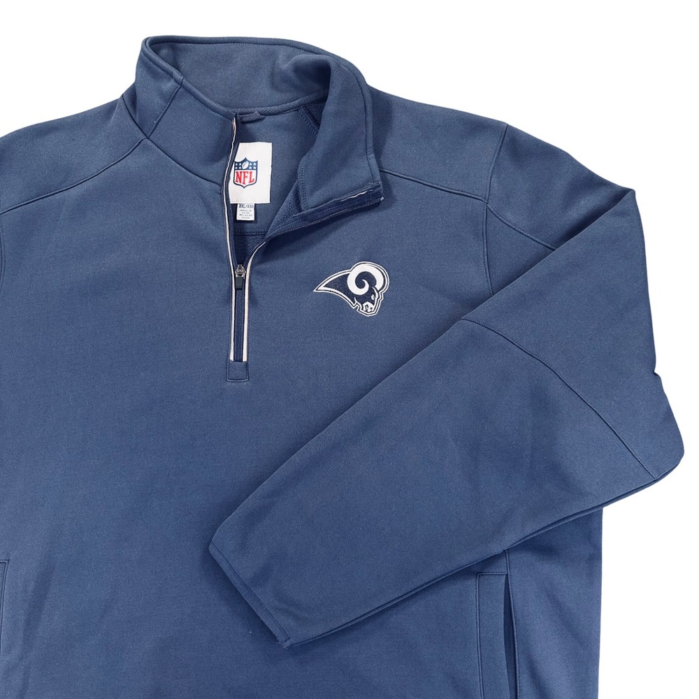 NFL Team Apparel Los Angeles Rams 1/4 Zip Pullover Track Jacket Mens 2XL Bue